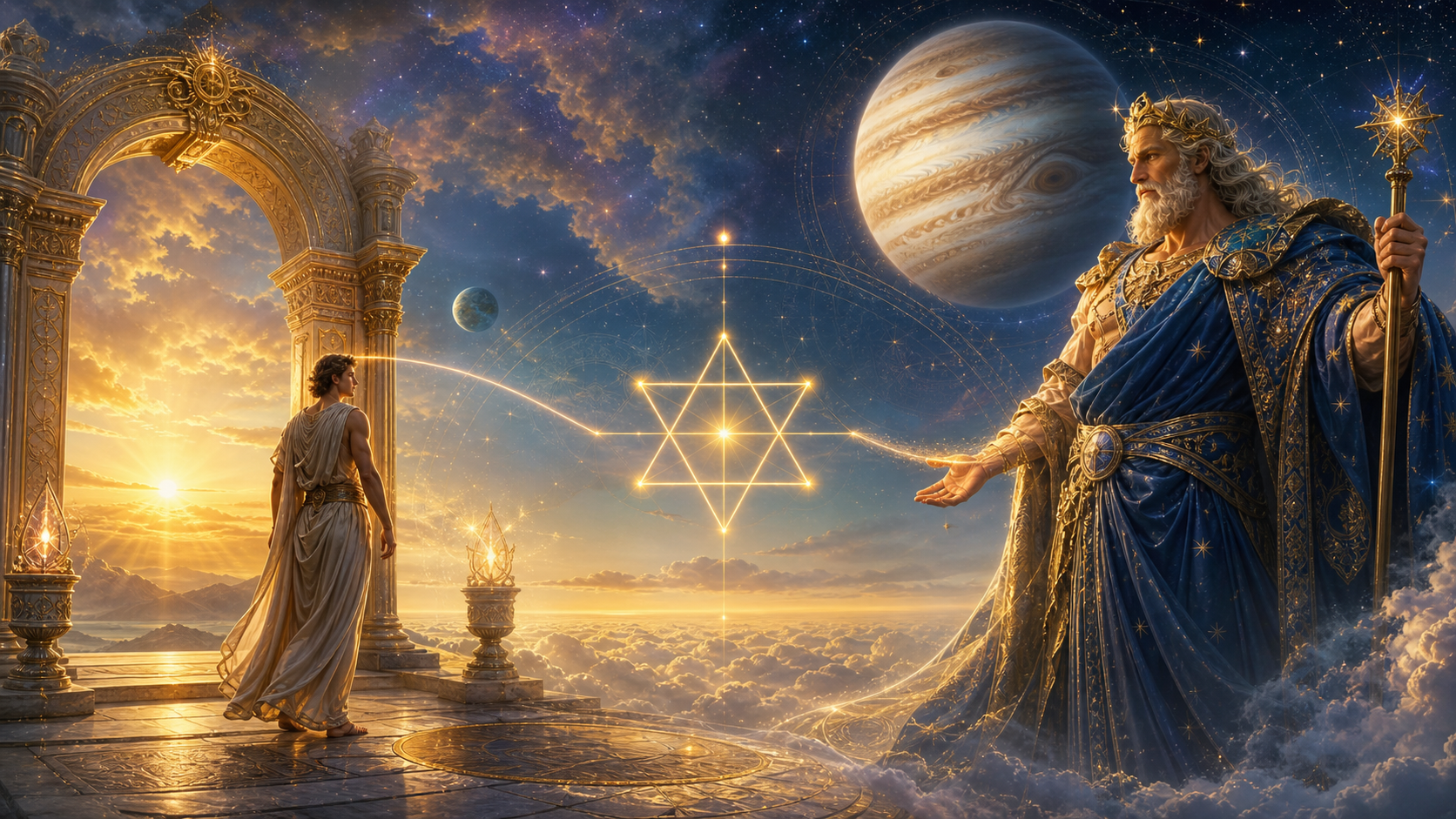 Ascendanten sextil Jupiter i horoskopet