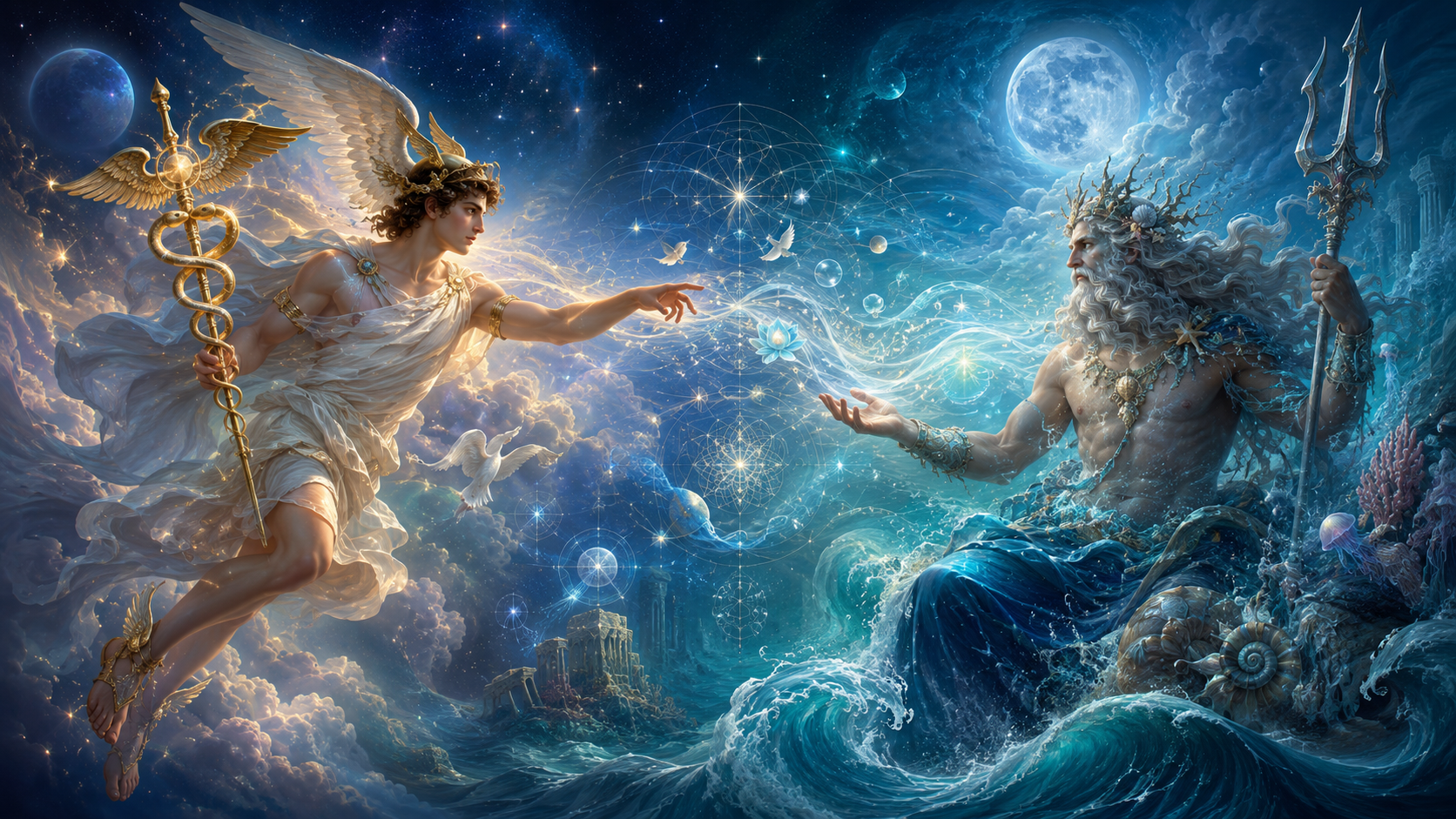 Merkur i aspekt til Neptun i horoskopet