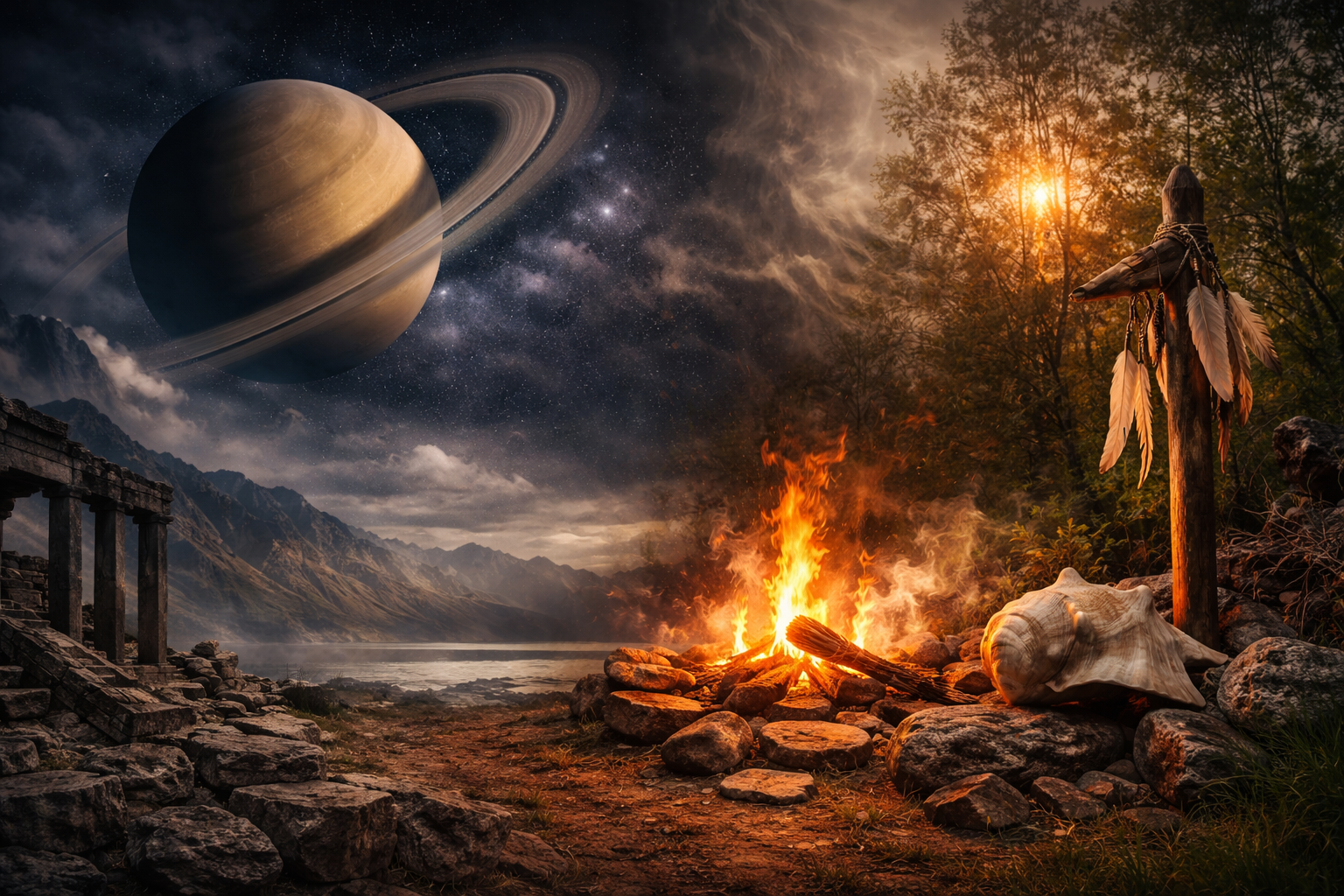 Saturn i aspekt til Makemake