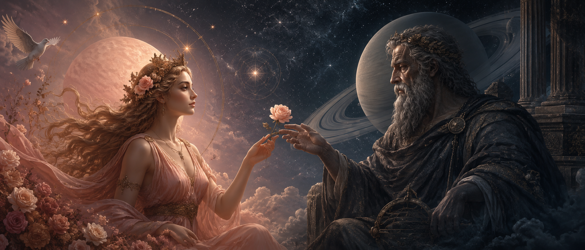 Venus i aspekt til Saturn i horoskopet